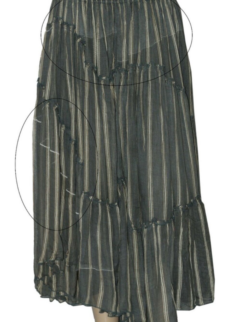 Free People FP One Ember Printed Midi Skirt Stripe Mid-rise Asymmetrical XS - Picture 4 of 7